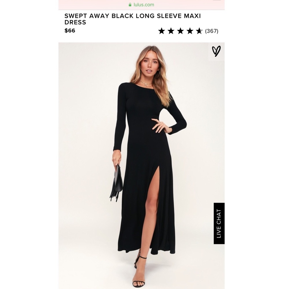 Lulus Black Long Sleeve Maxi Dress